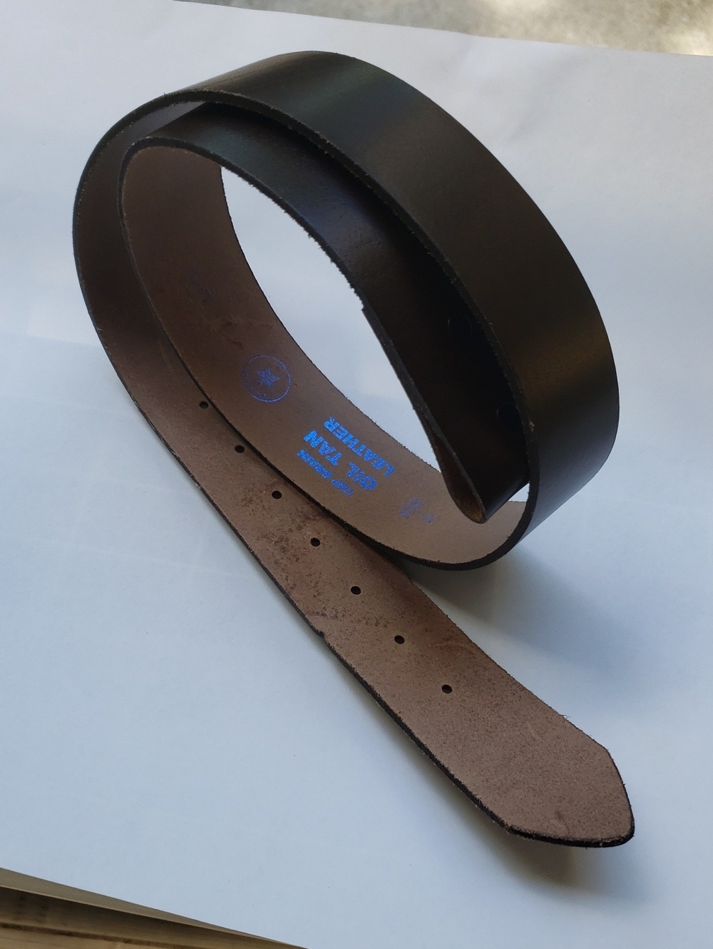 Men's Dark Brown Leather Belt - Classic Genuine Leather 34/36